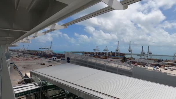 Miami Usa April 2022 Royal Carribbean Cruise Terminal Miami — стоковое видео