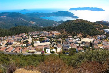 Türkiye 'de Panorama Seyirlik. Kas Akdeniz 'in Taurus Dağları' nın eteklerindeki bir turizm cennetidir..