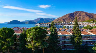 Türkiye 'de Marmaris Kasabası sokak manzarası - oteller ve tatil beldeleri