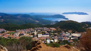 Türkiye 'de Panorama Seyirlik. Kas Akdeniz 'in Taurus Dağları' nın eteklerindeki bir turizm cennetidir..
