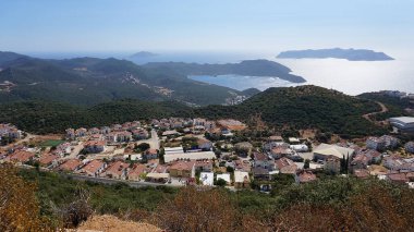 Türkiye 'de Panorama Seyirlik. Kas Akdeniz 'in Taurus Dağları' nın eteklerindeki bir turizm cennetidir..