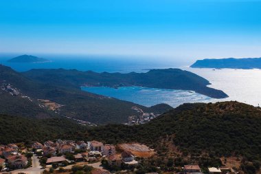 Türkiye 'de Panorama Seyirlik. Kas Akdeniz 'in Taurus Dağları' nın eteklerindeki bir turizm cennetidir..
