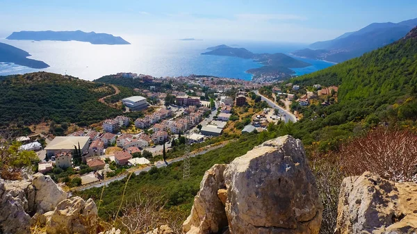 Panorama Seyirlik at Turkey. Kas is a tourism paradise at the foot of the Taurus Mountains of the Mediterranean.