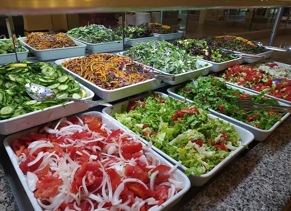 Eten Planken Het Self Service Buffet Met All Inclusive Turkije — Stockfoto