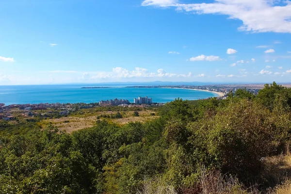 Panorama at sunny day. View on bay of Sunny beach resort, Nessebar, Bulgaria