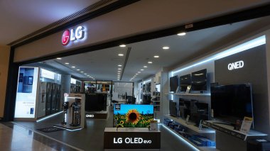 Istanbul, Turkey - September 15, 2022: LG electronic store at shopping center Forum clipart