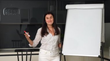 İş eğitimi alan kendinden emin bir kadın.