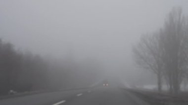 Kışın kırlarda sisli bir yolculuk.