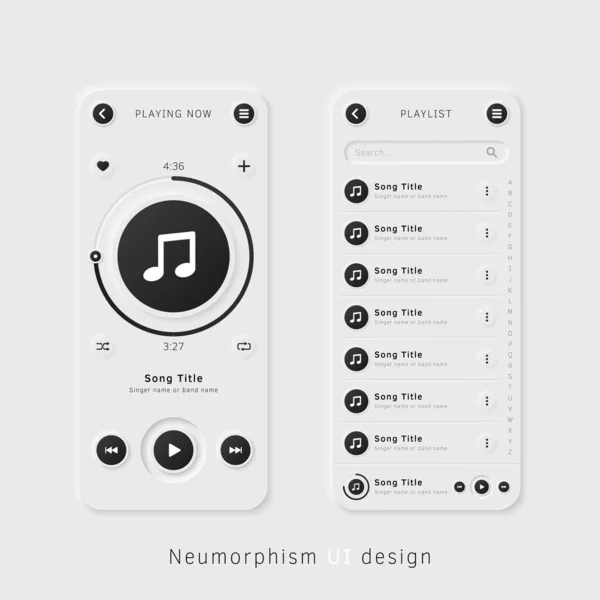 Mobil uygulama için kullanıcı arayüzü ögeleri. Neumorphism Kullanıcı arayüzü tasarım kiti. Nöroorfizm UI UX simgeleri ayarlandı.