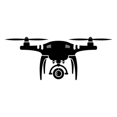 Drone icon. Copter, quadcopter with action camera. Vector illustration.