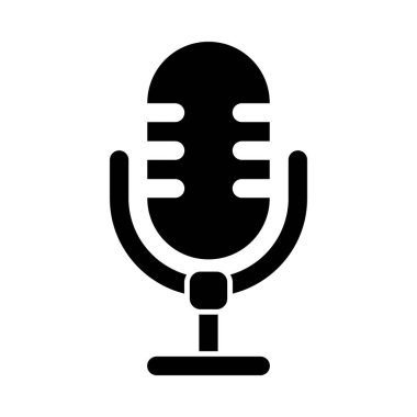 Microphone, media, music, sound icon. Vector illustration.