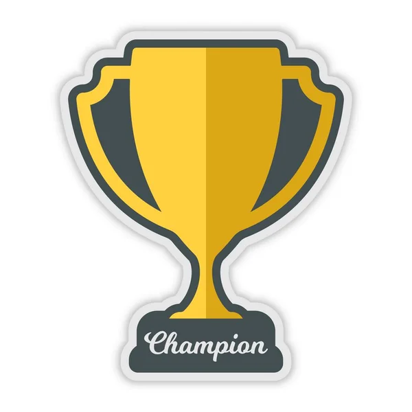 Trophy Cup Award Isolated White Background Vector Illustration — Vetor de Stock