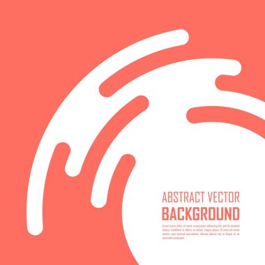 Rounded lines background. Coral, white abstract background.