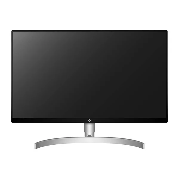 Monitor Computer Realistico Schermo Isolato Sfondo Bianco Illustrazione Vettoriale — Vettoriale Stock