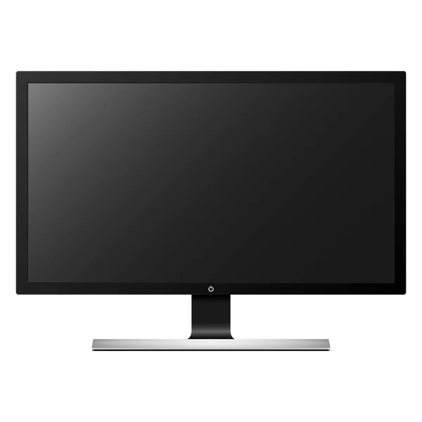 Realistische Computer Monitor Scherm Geïsoleerd Witte Achtergrond Vector Illustratie — Stockvector
