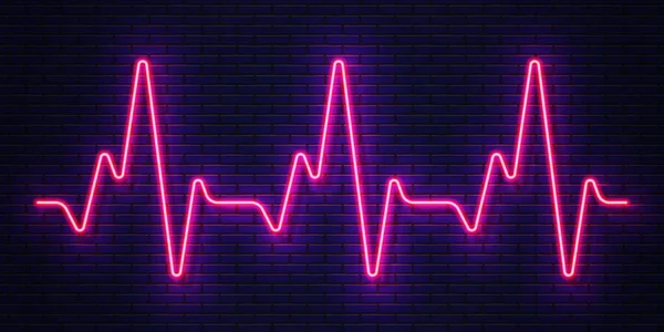 Neon Hartslag Neon Hartslagmeting Hartkloppingen Zijn Beter Dan Cardiogram Ekg — Stockvector