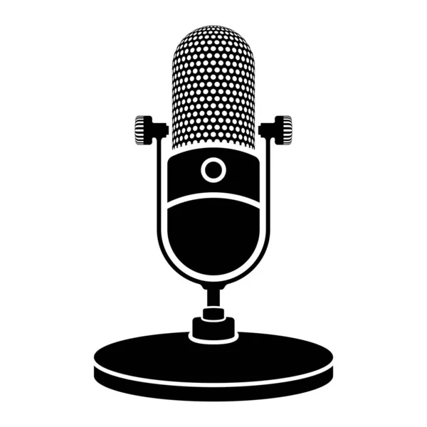 Microphone icon. Retro, vintage microphone icon. Vector illustration.