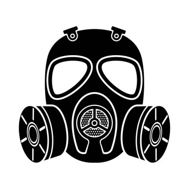 Biohazard sign. Gas mask icon. Chemical Attack. Respirator gas mask. Vector illustration