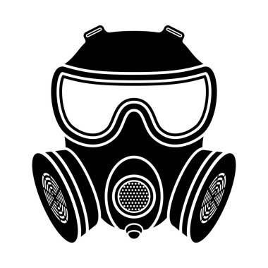 Biohazard sign. Gas mask icon. Chemical Attack. Respirator gas mask. Vector illustration