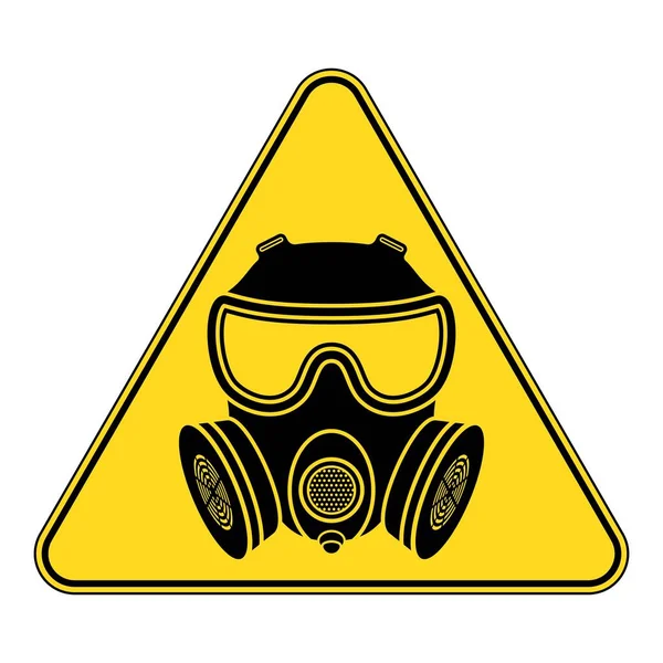Biohazard Sign Gas Mask Icon Chemical Attack Respirator Gas Mask — Stock Vector