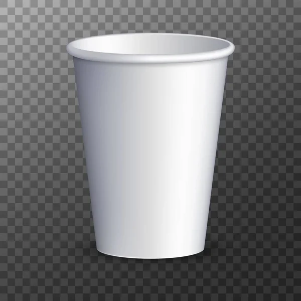 Paper Coffee Cup Isolated Transparent Background Vector Promotional Mockup — Wektor stockowy