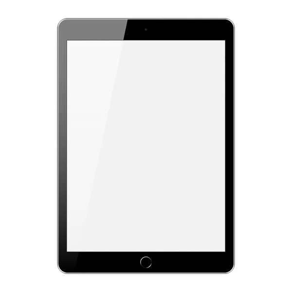 Tablet Computer Isolated White Background Realistic Vector Illustration — Vetor de Stock