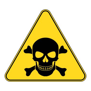 Skull and bones warning sign. Danger sign.