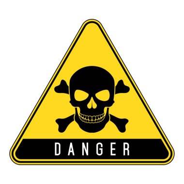 Skull and bones warning sign. Danger sign.
