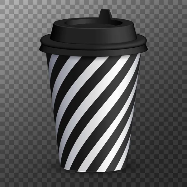 Paper Coffee Cup Isolated Transparent Background Vector Promotional Mockup — 图库矢量图片