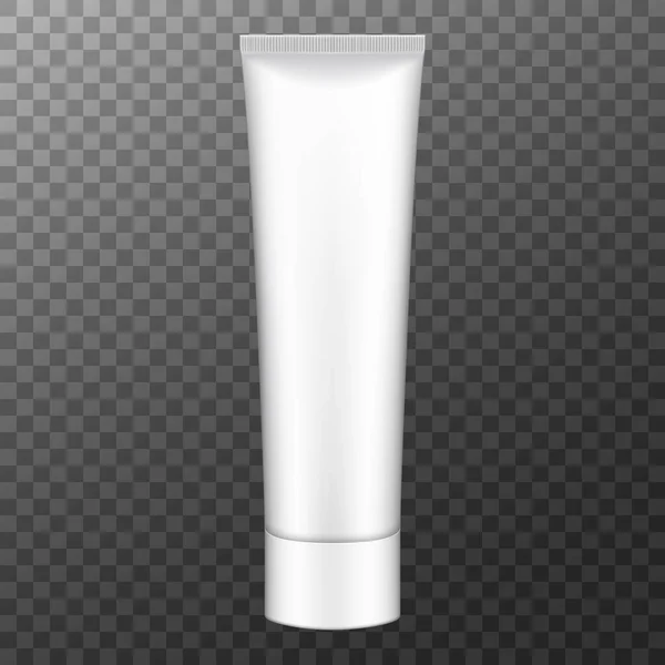 Tube Cream Packaging Plastic Cosmetic Tube Cream Gel Toothpaste Mockup — Vector de stock