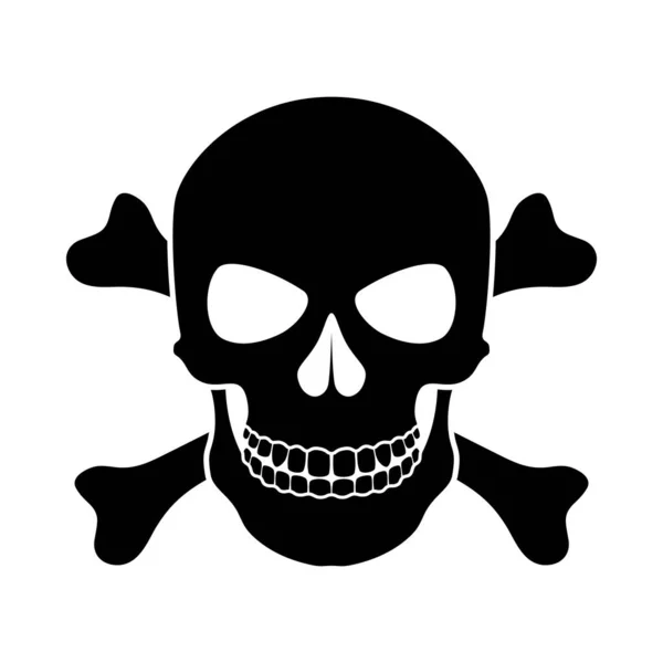 Skull Bones Warning Sign Icon Danger Sign — Archivo Imágenes Vectoriales