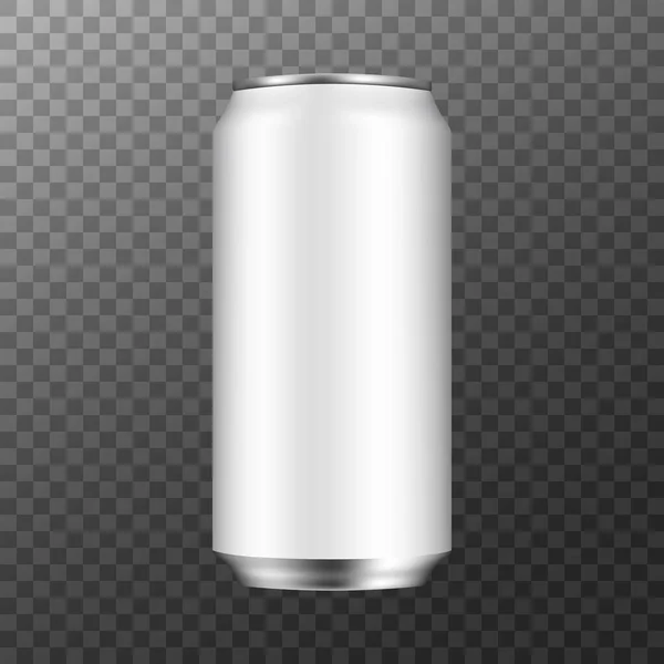 3D现实铝可以饮用啤酒苏打水果汁 空白包装模拟 — 图库矢量图片