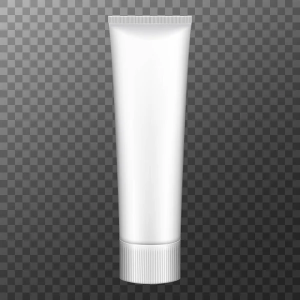 Tube Cream Packaging Plastic Cosmetic Tube Cream Gel Toothpaste Mockup — Stockvektor