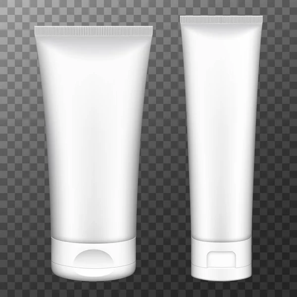 Tube Cream Packaging Plastic Cosmetic Tube Cream Gel Toothpaste Mockup — Stockový vektor