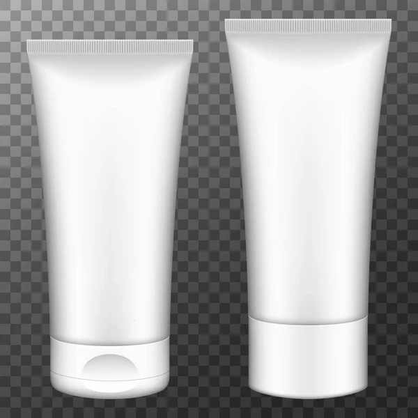 Tube Cream Packaging Plastic Cosmetic Tube Cream Gel Toothpaste Mockup — Stockový vektor