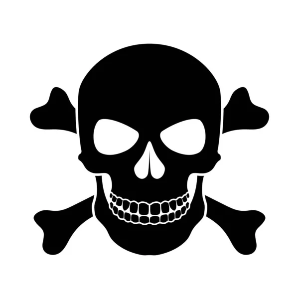 Skull Bones Warning Sign Icon Danger Sign Stockvektor