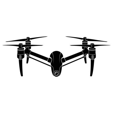 Drone icon. Copter, quadcopter with action camera. Vector illustration.