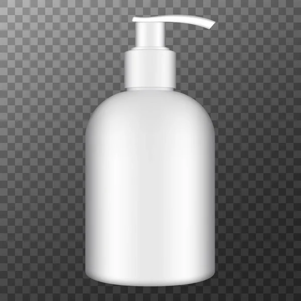 Soap Bottle Pump Realistic Plastic Bottle Dispenser Airless Pump Liquid — Vetor de Stock