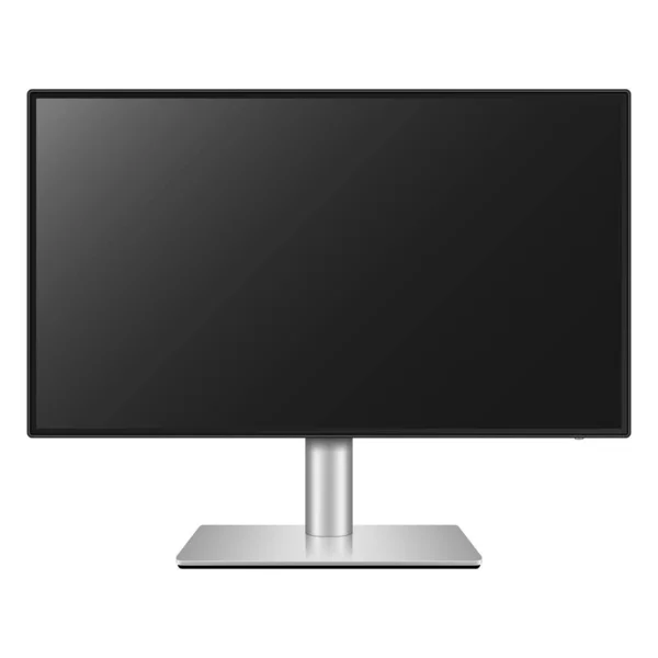 Monitor Computador Realista Tela Isolada Fundo Branco Ilustração Vetorial — Vetor de Stock