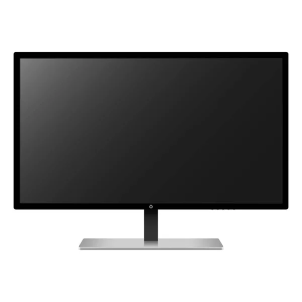 Realistyczny Monitor Komputerowy Ekran Wyizolowany Białym Tle Ilustracja Wektorowa — Wektor stockowy