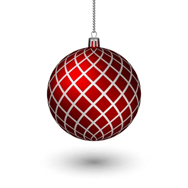 Weihnachtskugel Isoliert Auf Weißem Hintergrund Weihnachtsbaumspielzeug Rote Weihnachtskugel — Stockvektor
