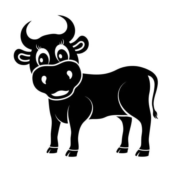 Jahr Des Bullen Ochsen Symbol Bullen Logo Design — Stockvektor