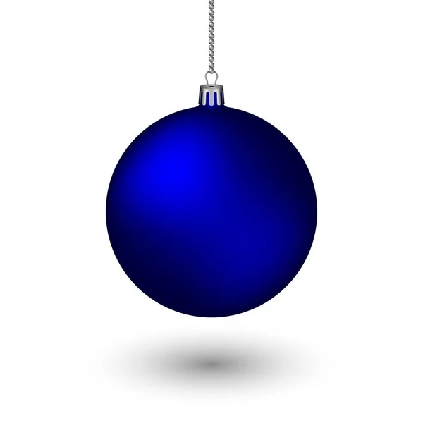 Weihnachtskugel Isoliert Auf Weißem Hintergrund Weihnachtsbaumspielzeug Blaue Weihnachtskugel — Stockvektor