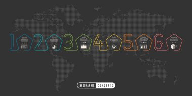 Grafik, diyagram, web tasarımı, sunum, reklam, tarih için bilgi zaman çizelgesi şablonu kullanılabilir