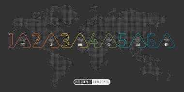 Grafik, diyagram, web tasarımı, sunum, reklam, tarih için bilgi zaman çizelgesi şablonu kullanılabilir