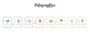 Infographic zaman çizelgesi şablonu grafik, diyagram, web tasarımı, sunum, reklamcılık ve tarih için kullanılabilir. Vektör bilgi gösterimi