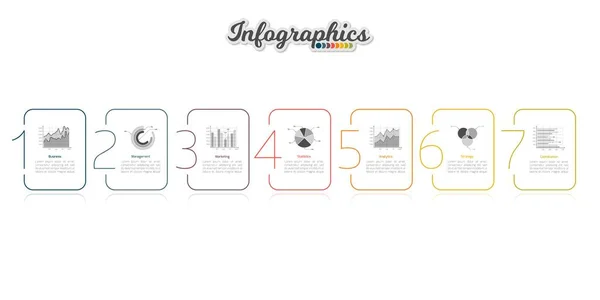 Infografinen Aikajana Mallia Voidaan Käyttää Kaavio Kaavio Web Design Esitys — vektorikuva