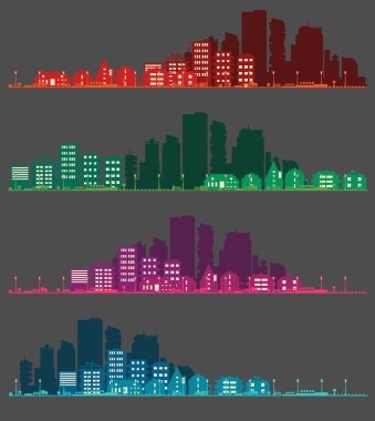 Şehrin çeşitli yerlerinde şehir manzarası var. Küçük kasabalar ya da banliyöler ve şehir merkezindeki siluetler