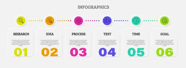 Infografía Vectorial Diseño Lineal Neomorfo Moda Opciones Pasos Infografías Paso Vector De Stock