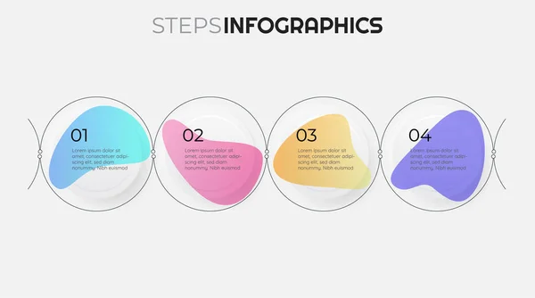 Векторно Инфографический Модный Линейный Неоморфный Дизайн Опций Шагов Шаг Шагом Лицензионные Стоковые Иллюстрации